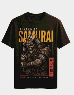Black T-shirt with “Shadow of Samurai”